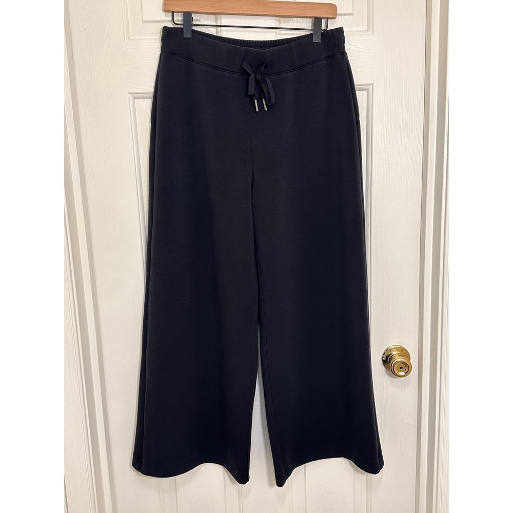 Spanx AirEssentials Wide Leg Pants Soft Black Drawstring Trousers XL Lounge